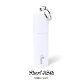 Chapie Plus | Vacuum Insulated Lip Balm & Lipstick Keychain Holder, Prevents Melting & Messes (Singles, Pearl White)